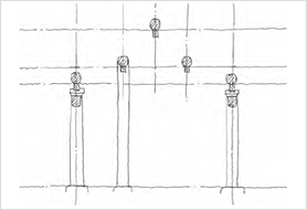Drawing pillars and cornerstones
