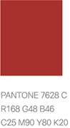 PANTONE 7628 C. R168 G48 B46. C25 M90 Y80 K20